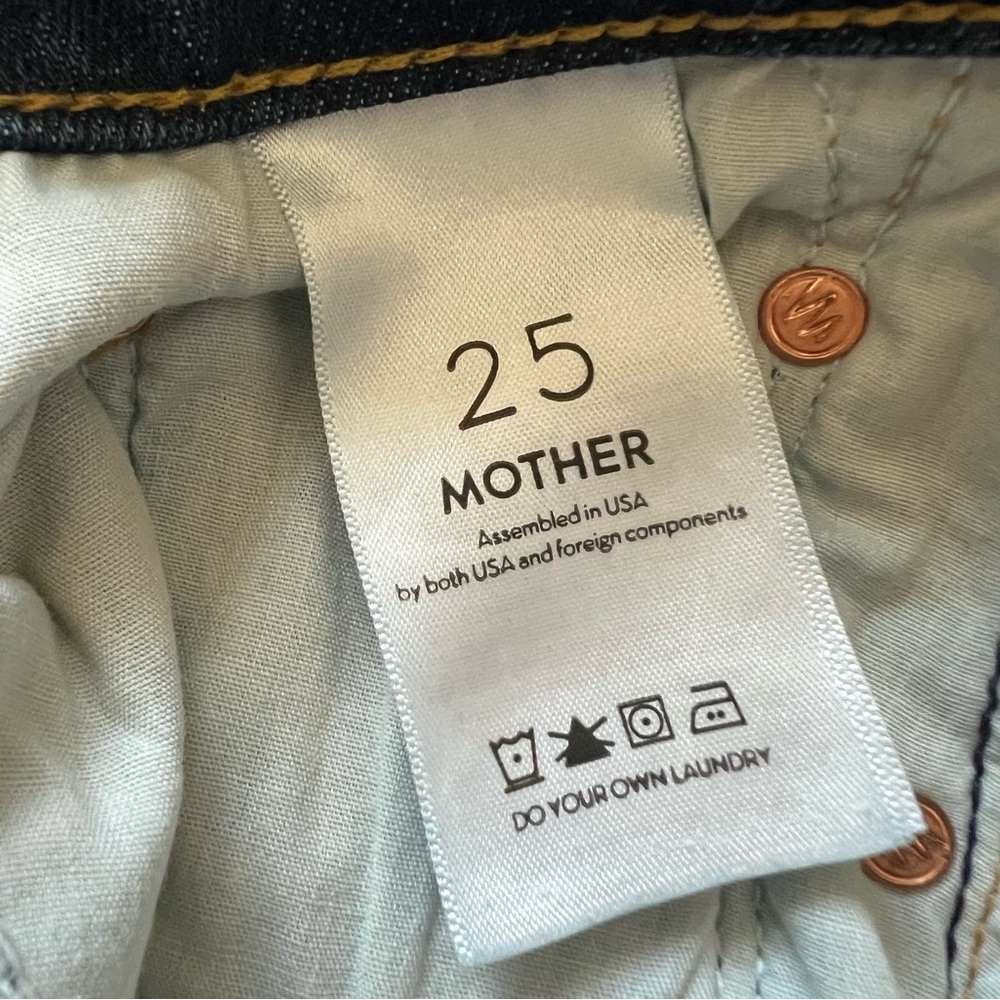 MOTHER The Dropout Boyfriend Jeans Tequila Truth Distressed Blue 25 - Picture 11 of 16
